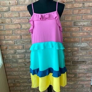 Haptics Colorblock Midi Dress Medium NWOT